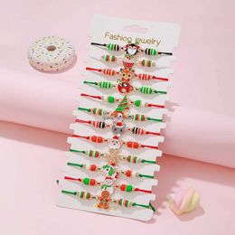 Chain 12Pcs/set Christmas Halloween Charm Bracelets Cute Animal Adjustable Bracelet for Women Girls Kids Birthday Jewelry GiftL24