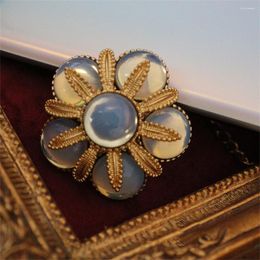 Brooches Vintage Temperament Glass Opal Lapel Pin Brooch For Women's Girl Gift Corsage Jewellery Accessories