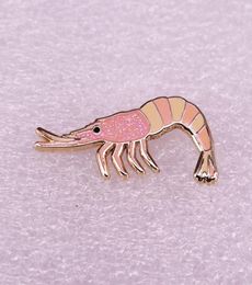 Cute Pink Shrimp Glitter Cartoon Enamel Brooch Pin Backpack Hat Bag Jeans Jacket Lapel Pins Badges Fashion Jewellery Accessories2936280
