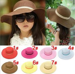 Children girl hats beach hat baby girls sun hat caps7 colors3187914