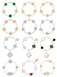 3A Van Jewelry Classic Fashion 4/ Four-Leaf Clover Flower Designer Halsband Armband Högkvalitativt årsdag presentbälte