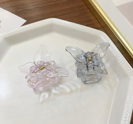 Butterfly Catch Clip Transparent Medium Hair Clip Women Hairpin Fashion Hair Accessories Female Headwear Hair Claw 956 V26260098