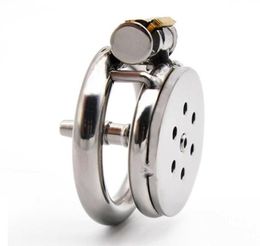 Super Small Male Device Stainless Steel Cage With Removable Catheter Penis Lock Cock Ring Sex Toys Men Y2011184836484