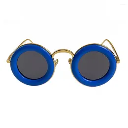 Sunglasses Arrivals Unique Design Round Thick For Women And Men Retro Aesthetics Smooth Texture Acetate Frame