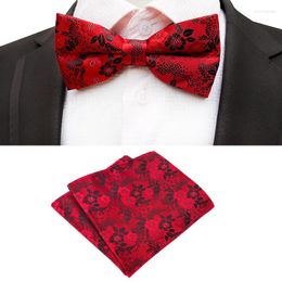Bow Ties Tide Man's Plum Blossom Polyester 12 6CM Bowtie 25 25CM Handkerchief Set Wedding Business Pocket Square Necktie