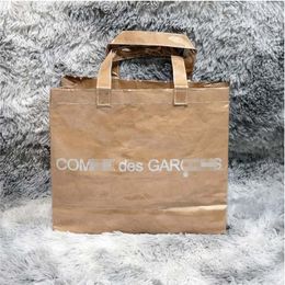 Brand PVC Kraft Paper Shopping Bag Transparent Portable Reusable Unisex Purses and Handbags Letter Print Designer Totes