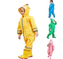 Waterproof kids raincoat 39 Years Old Children Cartoon Frog Rainwear Hooded boys girls RainCoat Outwear Camp Poncho Kids Rain Jum47643823