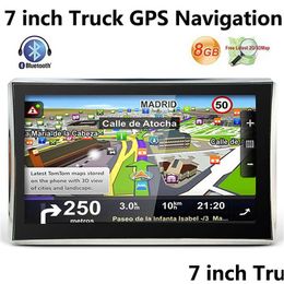 Car Gps Accessories Hd 7 Inch Bluetooth Truck Navigator Navigation Avin Fm Wince 6.0 800Mhz Ram 256Mb 8Gb 3D Maps Drop Delivery Mo Dhpsp