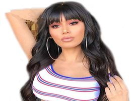 Lace Front Human Hair Wigs For Women Black Body Wave Laced Wig Pre Plucked 130 Density Brazilian Lace Front Wig With Bangs Remy5571402