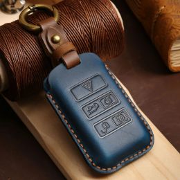 Car Key Case Cover Leather Pouch Keychain Holder Accessories Fob Holder for Jaguar XFL XEL Land Rover Rangerover Evoque Discover