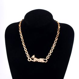 New Designed Fashion luxurious cheetah necklace women men thick chain Punk bracelet gold full diamonds earring Designer Jewellery Lie-6021002