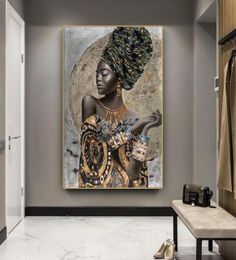 Paintings African Black Woman Graffiti Art Posters And Prints Abstract Girl Canvas On The Wall Pictures Decor7693960