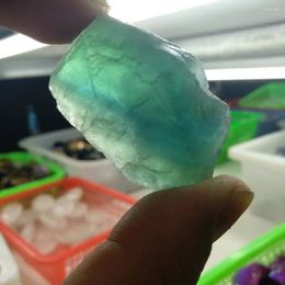 Decorative Figurines 100g NATURAL SPECIMEN - (1) Green FLUORITE Rough Crystal W/Description -Healing Stone