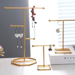 Charm Tbar Creative Wrought Iron Jewelry Rack Ring Earrings Necklace Hanger Storage Rack Jewelry Prop Display Stand Earring Organizer