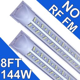 8 foot led shop lights 144W 96inch 144000 LM LED Under Cabinet Light, T8 Integrated Tube Light Fixture for Utility 8Ft Shop Light Ceiling Factory Garages usastock