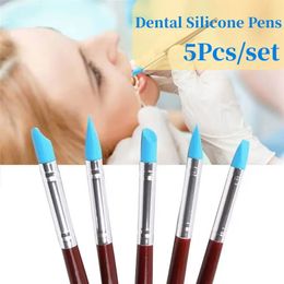 5pcs/1set Dental Adhesive Composite Cement Porcelain Teeth Silicone Brush Pen