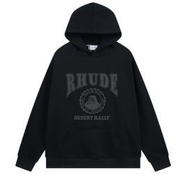 Designer RHUDE Herren-Kapuzenpullover mit Buchstaben-Aufdruck, langärmelig, warm, Y2k-Kapuzenpullover, luxuriöser grafischer Kapuzenpullover, Pullover, Hip-Hop, lockere Sweatshirts, Größe S-2XL