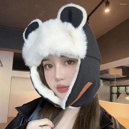 Berets Winter Ear-flapped Hat Ultra-thick Warm Plush With Cute Ears For Women Cold-proof Super Soft