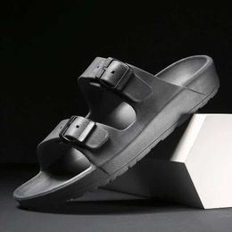 Sandals Sandals For Men Ventilate Slippers Double Buckle Slide EVA Sandals Beach Slippers Summer Casual Shoes Flats Unisex Jelly ShoesL2401