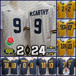 Michigan Wolverines 0 Mike Sainristil Football Jerseys Donovan Edwards 9 J.J. McCarthy Loveland Blake Corum 2 College Champions Patch