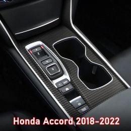 Car Interior Sticker Gear Box Protective Film For Honda Accord 2018-2022 Car Gear Panel Sticker Carbon Fiber Black