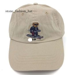 Polos Hat Classic Blue and Green Stripe Sweater Bear Polos Hats Embroidery Outdoor Hat New with Tag for Wholesale 9480