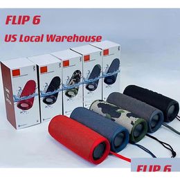 Portable Speakers Speaker 6 Outdoor Sports Waterproof Subwoofer Bass Wireless Bt 5.0 With Tf Usb Fm Local Warehouse Drop Delivery El Dh80L