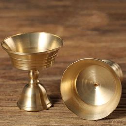 2PCS Candle Holders Brass Candlestick Polishing Romantic Flower Golden Candle Cup Buddhist Tibetan Lamp Holder Wedding Dinner Home Table Decoration