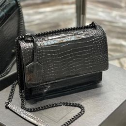 Designer Leather Woman Bag Shoulder Bags Handbag Women Original box purse cross body messenger Alligator clutch mobile phone holde262A