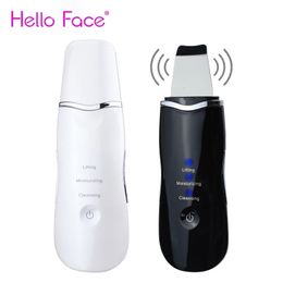 Hello Face Ultrasonic Skin Scrubber Acne Blackhead Remover Shovel Face Spatula Beauty Massager ctor Pore Cleaner Tool 240122