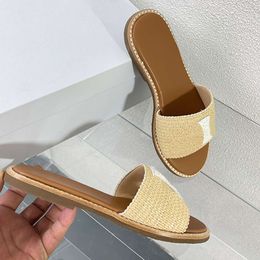 Designer Flat Sandals Luxury Slippers Women Embroider Sandal Fashion Flip Flop Letter Slipper Summer Beach Slide 512