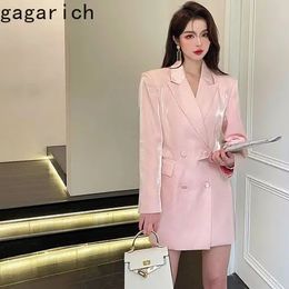 Gagarich French Pink Suit Women Spring Autumn Women Clothing Cold Royal Sister Wind Street Small Fragrance Jacket Top 240124