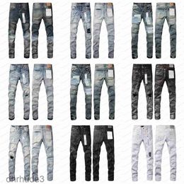 Designer Jeans for Mens Pants Purple Purple Jeans Mens Trends Distressed Black Ripped Biker Slim Fit Motorcycle Mans Stacked Men Baggy Hole YRER CS3M