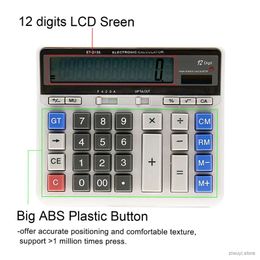 Calculators Large Computer Electronic Calculator Counter Solar Battery Power 12 Digit Display Multi-functional Big Button