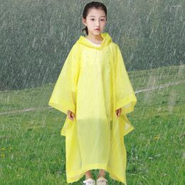 Raincoats Rain Coat Reusable Gear With Drawstring Hood Raincoat Suit Thicken EVA For Boys Girls 6-12 Years Old Children