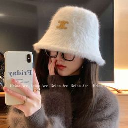knitted hats designers women chan hats Triumphal Arch Knitted Hat Rabbit Hair Fisherman Hat Autumn/Winter Hat Women's 2023 New Winter Face Showing Small White Pot Hat C