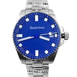 Mens Watch blue Ceramic bezel Japan 8215 Automatic Movement 42mm Titanium Wristwatch male Light in the dark clock