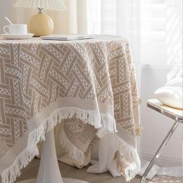 Table Cloth Tablecloth Tassel Design Heat Resistant Breathable Washable Non Pilling Non-slip Cover For Dining Room