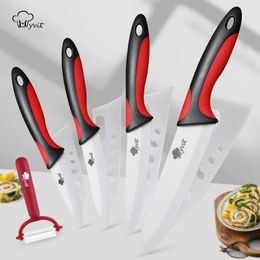 Kitchen Knife Set Ceramic Knives Paring Utility Slicing Chef 3 4 5 inch White Zirconia Blade Fruit Vegetable Knife Tools Cutter 240118