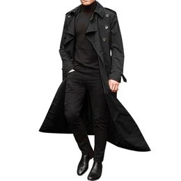 Mens Double Breasted Trench Coat Winter Jacket Coat Luxury Mid Length Coat Korean Fashion Street Wear Mens Wear Plus 240118