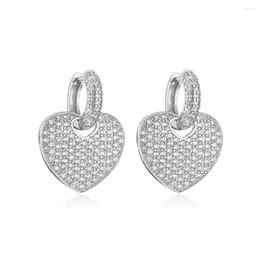 Stud Earrings Women's 18k Gold Plated Crystal Zircon Heart Shaped Fashion Jewellery Festival Gift