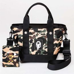 24SS Designer ape Bag Shark Japanese Magazine Appendix Pack Comfort Ape Camo Tote Bag Wallet Two Piece Set Japanese and Korean Cute Style Women's Bag