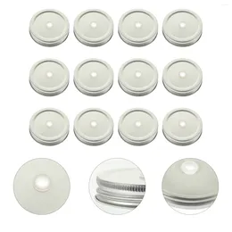 Dinnerware 12pcs Creative Straw Hole Iron Mason Cup Lids Jar For Home Shop