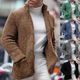 Men's Sweaters 2024 European And American Fashion Pocket Knitted Casual Sweater Autumn Winter Loose Cardigan