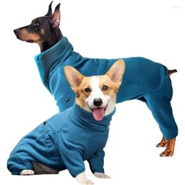 Dog Apparel Winter Coat Soft Fleece Pullover Pajamas For Small Medium Large Dogs Warm Thicken Jacket Pet Jumpsuit Labrador Costume
