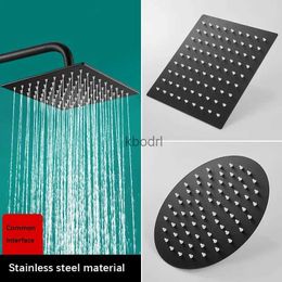 Bathroom Shower Heads Black 8/10/12 inch Rainfall Head Stainless Steel Square Rain Pressurized Big YQ240126