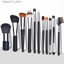 Makeup Brushes Black Makeup Brushes Set Professional Natural Goat Hair Brush Foundation Powder Contour Eyeshadow Makeup Brushes Free Shipping Q240126