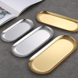 Plates Stainless Steel Flat Plate Square Barbecue Golden Dessert Tray Tableware