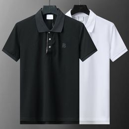 Mens Polos designer TB embroidered casual sports polo shirt plaid minimalist business short sleeved pure cotton T shirt top black and white optional