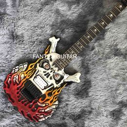 Custom Irregular Special Body Shape SkullSkeleton EP Style Electric Guitar